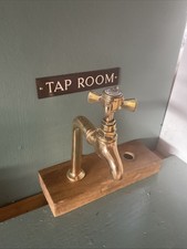 Refurbished Cold Polished Brass Bib Tap and Upstand -Ideal Butler Sink L2