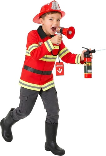 Kids red firefighter - kids, +