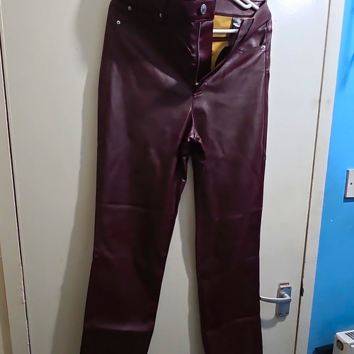 Women burgundy faux - women's,