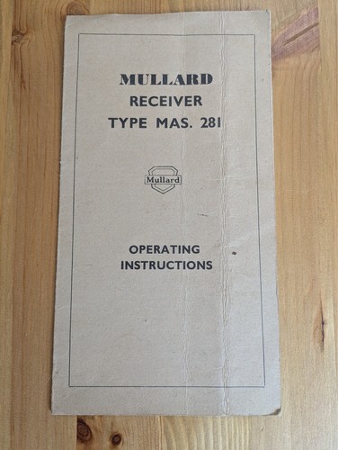 Mullard reciever type mas 281 - mullard, mas.