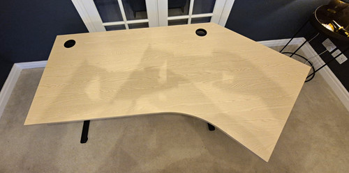 Curved corner desk light wood - corner,