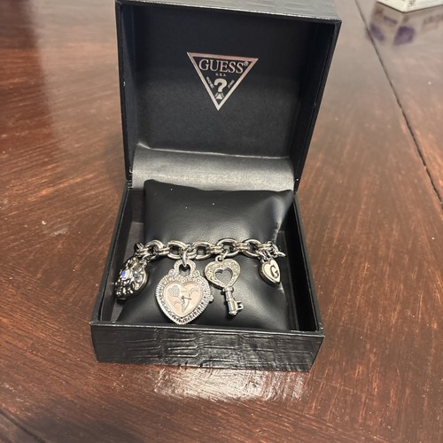 Guess silver charm bracelet - silver,
