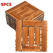 9x INTERLOCKING WOODEN GARDEN