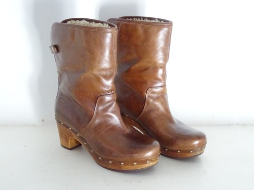Ugg ladies brown leather - ladies, clog