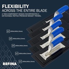 Refina Plaziflex Plastering Trowel 12"-24" | Flexible Skim Blade | PFT Wales