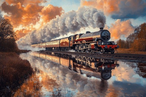Steam train canvas picture - train,