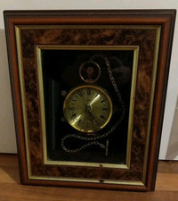 Unusual German Kienzie Quartz Framed Pocket watch Wall Clock 12" X 10" Working