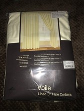 Lined Voile Curtains for Patio Window or Consvertary Door x3