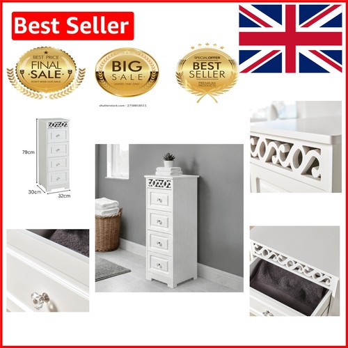 Elegant white drawer - 4-drawer, tallboy