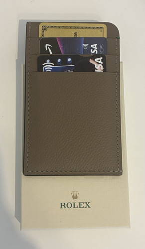 Rolex dark taupe leather card - rolex,