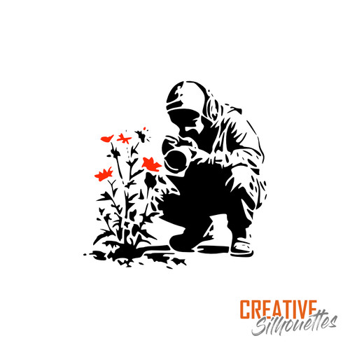 Plant photographer stencil - photographer,