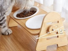 Bamboo Adjustable Elevated Dog