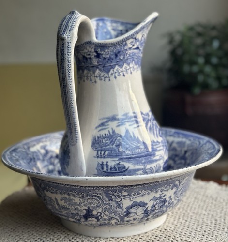 Antique victorian blue white - victorian,