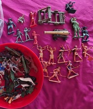 Plastic Soldiers Cowboys Indians Vintage? Mixed Lot...