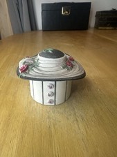 Willow Hat rose trinket box pot Vintage Jane Asher 1998 