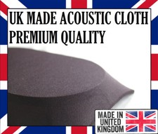 BLACK PROFESSIONAL ACOUSTIC SPEAKER CLOTH / FABRIC - PREMIUM QUALITY MANY SIZES