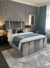 Milano Black & Gold Velvet Bed