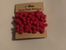 pom pom ribbon. Fuschia