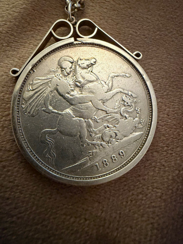 1889 silver round coin - coin, pendant
