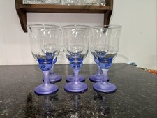 Set six wine - glasses, purple