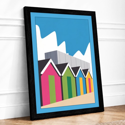 Striped beach huts - beach,