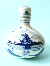VTG DUTCH ERVEN LUCAS BOLS ANNO 1575 POTTERY CERAMIC DELFT BLAUW DECANTER EWER