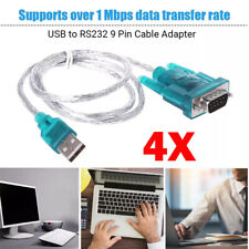 4x USB to Serial RS232 MALE 9Pin DB9 COM Converter Adapters Cable Windows 7 8 10