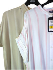 M&S Striped Blouse White Pink
