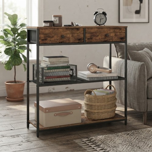 Rustic brown console - rustic, table