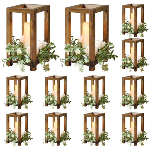 12pcs wooden lanterns wedding - 12pcs,