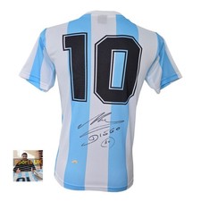 Diego Maradona signed / autographed Argentina 1986 World Cup shirt jersey  PROOF