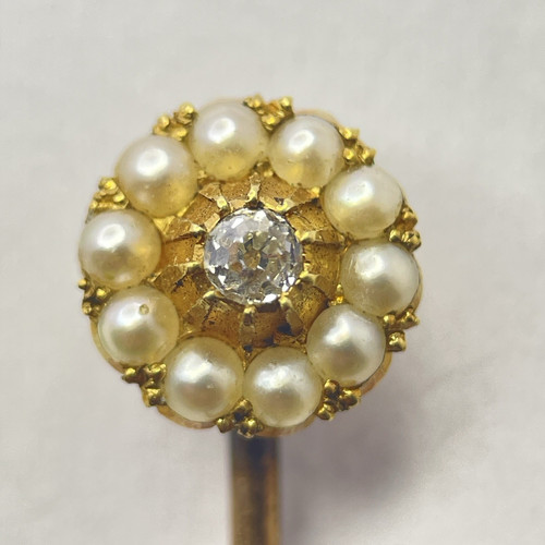 Antique 18ct gold - gold, pearl