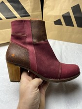 The Art Company womens ankle boots shoes purple leather  zip size UK 7.5 (41)