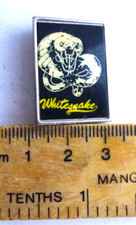 Badge. Lapel Button Badge 1980s Vintage.     WHITE SNAKE