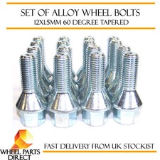 Alloy Wheel Bolts (16) 12x1.5 Nuts Tapered for Toyota Aygo [Mk1] 05-14
