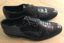 ALEJANDRO INGELMO CROC PATTERN MENS BROWN LEATHER SHOE SIZE 8