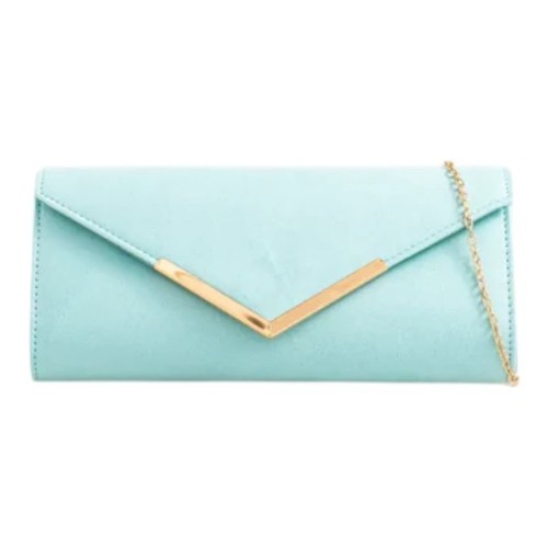 Ladies plain faux suede - faux, clutch