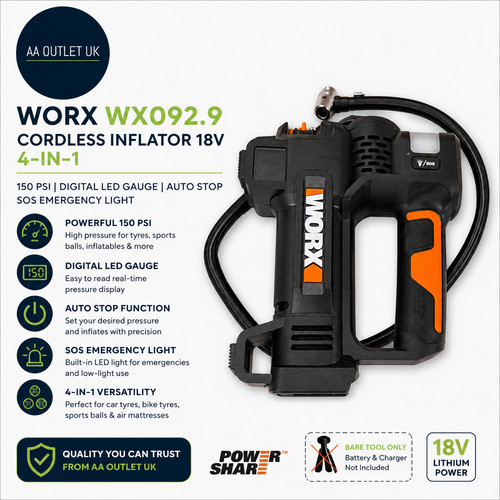 Worx wx0929 cordless inflator - worx,
