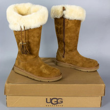 UGG Plumdale W 1894 Suede and Sheepskin Boots, Chestnut, UK3.5 / US5 (RRP £205)