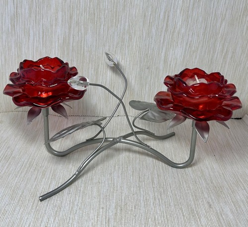 Candle holders stand red - 2,