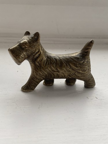 Vintage brass scottie dog - brass,