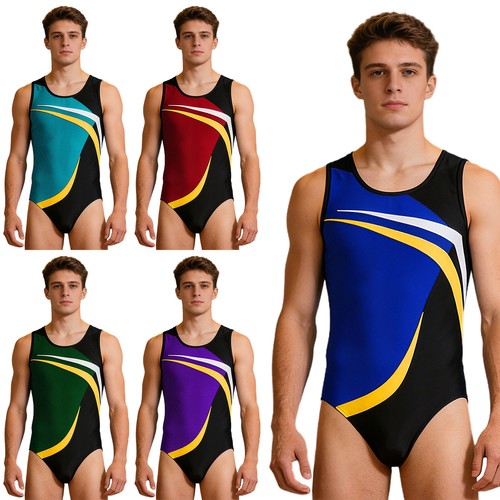 Men color block - men's, gymnastics