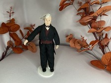 1:12 Scale Victorian Gentleman Doll in Black Suit & Waistcoat – Dollhouse Figure