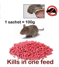 Rat & Mouse Rodent Poison Bait Killer Maximum Strong Bait Single Feed Kills