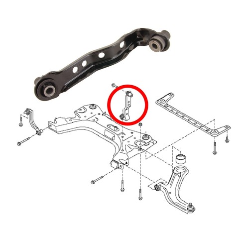 Front left subframe - front, mounting