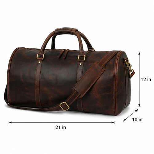 Leather duffle bag men - leather,