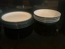 Assorted Green Denby Crockery: Mugs, cups, plates, bowls, jug