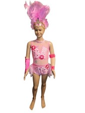 Age 12 Pink Freestyle Dance Costume Suit Lyrical/ Slow Stoned