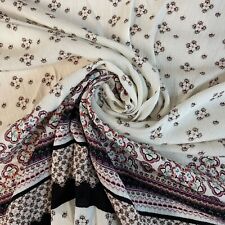 Ivory Floral Viscose Panel