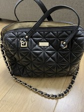 Black Leather Kate Spade Bag With Twisted Chain Strap